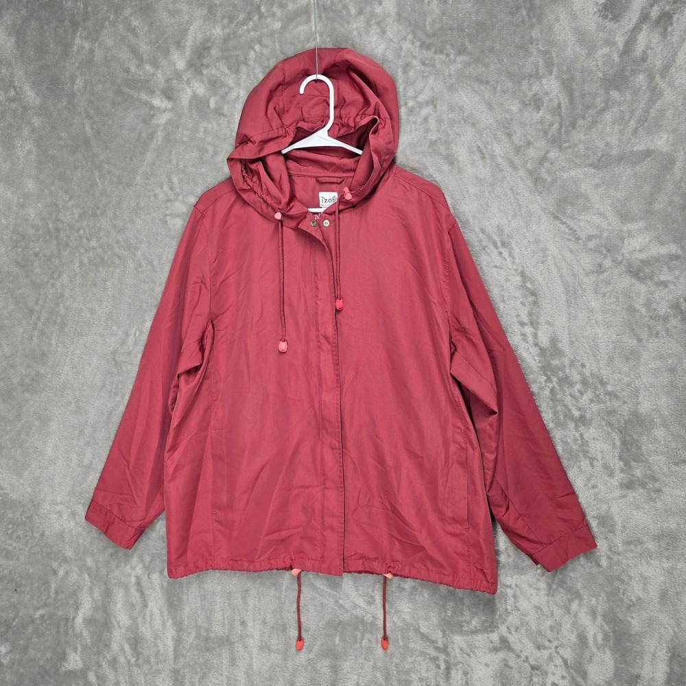 IZOD Womens XL Hooded Jacket Pink Lightweight Casual Outerwear Athleisure‎